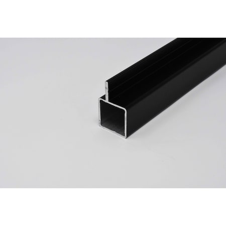 Eztube Extrusion for 1/4in Flush Panel  Black, 84in L x 1in W x 1in H, QR Both Ends 100-120-7 BK QR